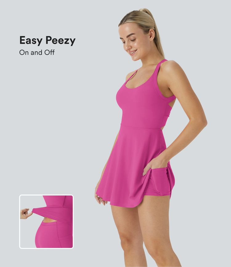 Women’s Softlyzero™ Airy Backless Twisted Cool Touch Dance Active Dress-Easy Peezy Edition - ... | HALARA