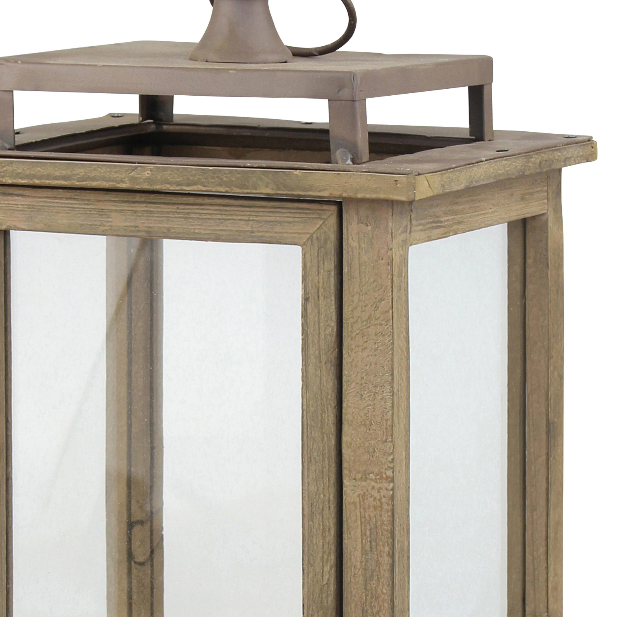 Stonebriar Decorative Rustic Wooden Candle Lantern with Handle and Hinged Door, Large, Brown | Walmart (US)