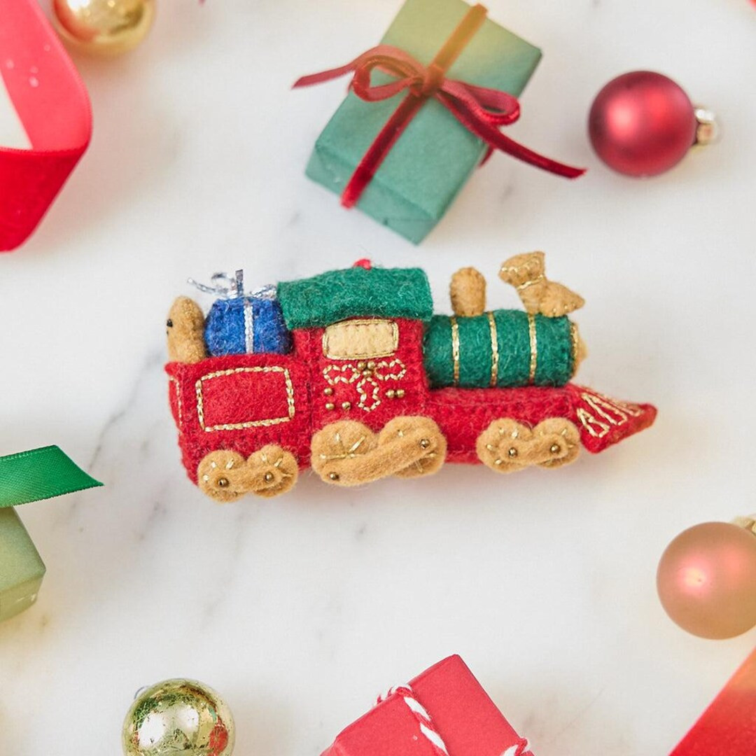 Toy Train Ornament, Handmade Felt Holiday Decor, Festive Railroad Keepsake, Holiday Express Gift ... | Etsy (US)