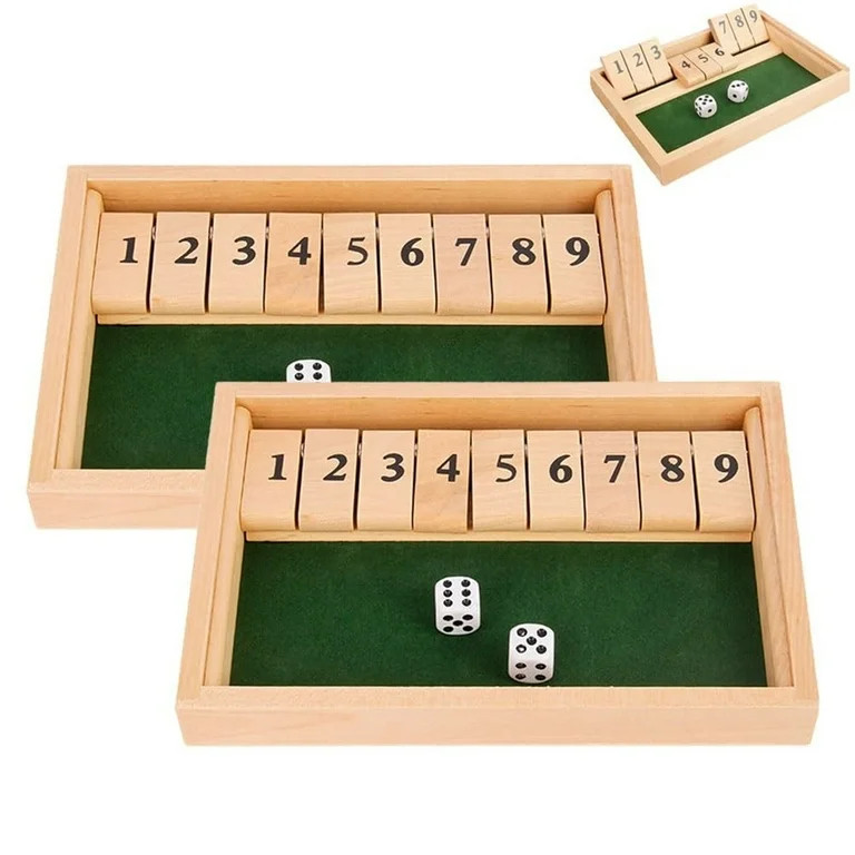 Clearance! Wooden Dice Game Shut The Door Shut The Box Game Fun Table Math Game for Adults & Kids... | Walmart (US)