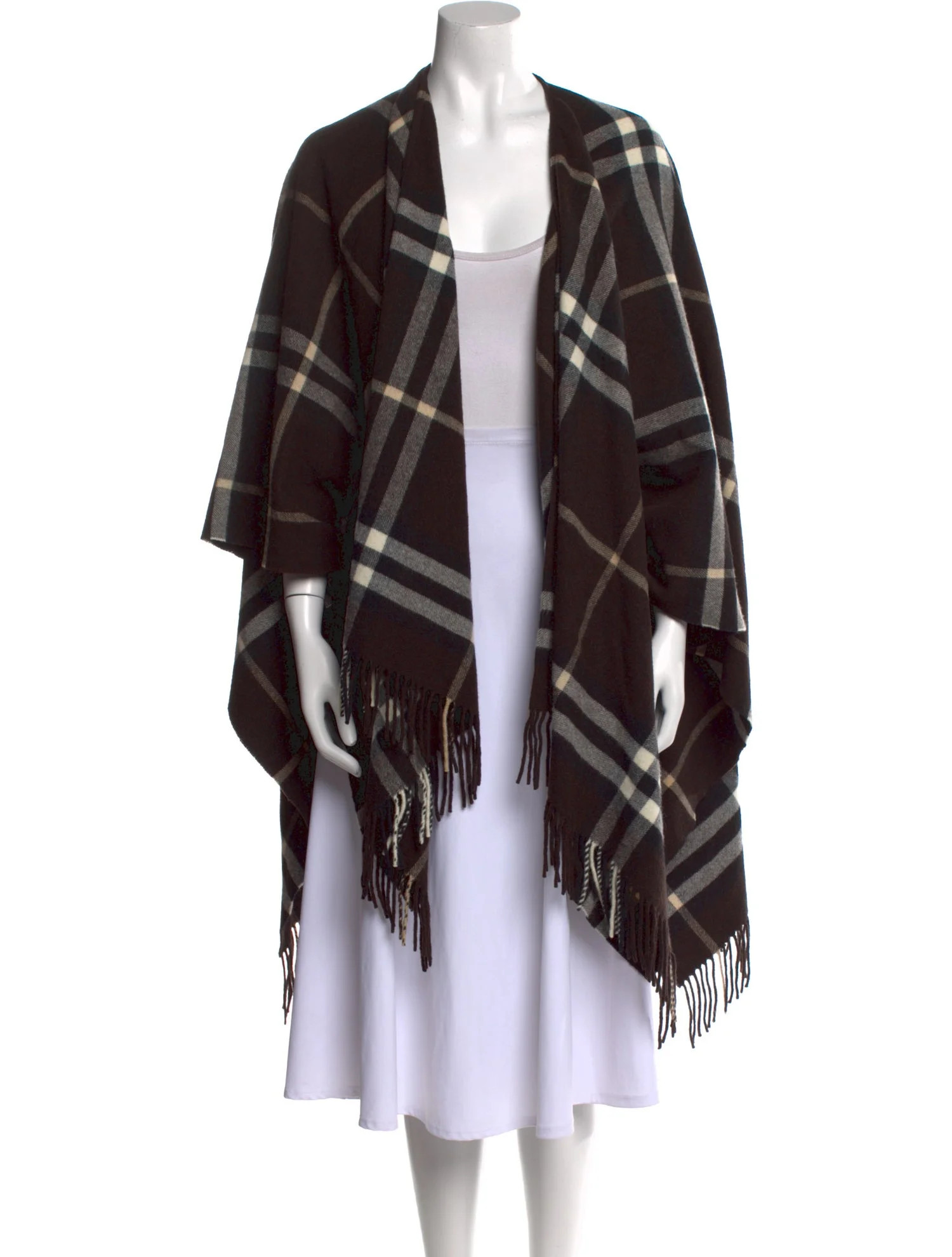 Merino Wool Plaid Print Shawl | The RealReal