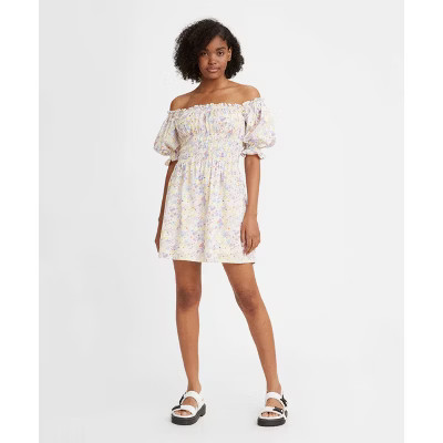 Levi's® Women's Puff Short Sleeve Verenne Dress - Caitlyn Floral Cloud Dancer | Target