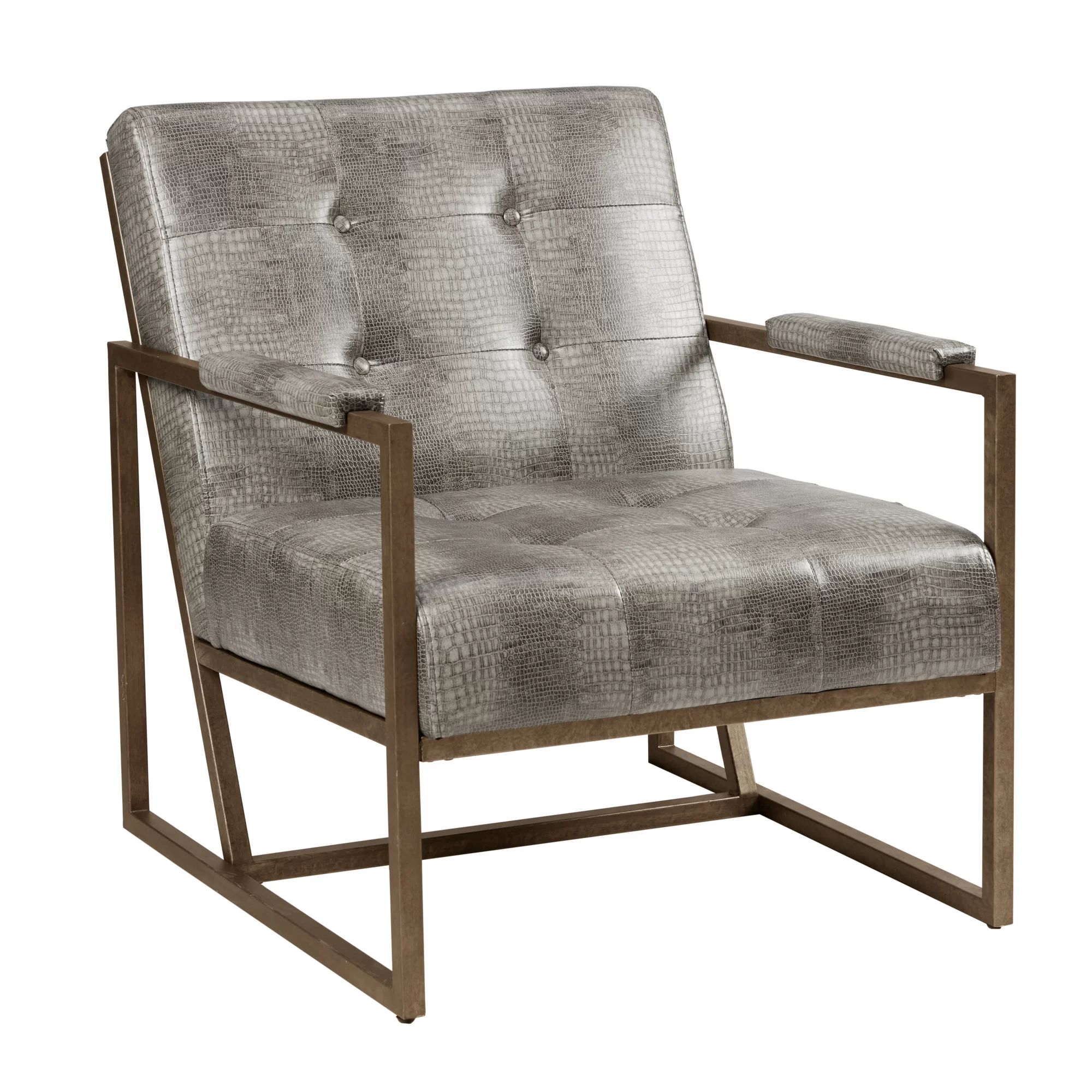 Faux Leather Metal Frame Lounge Chair | Wayfair North America