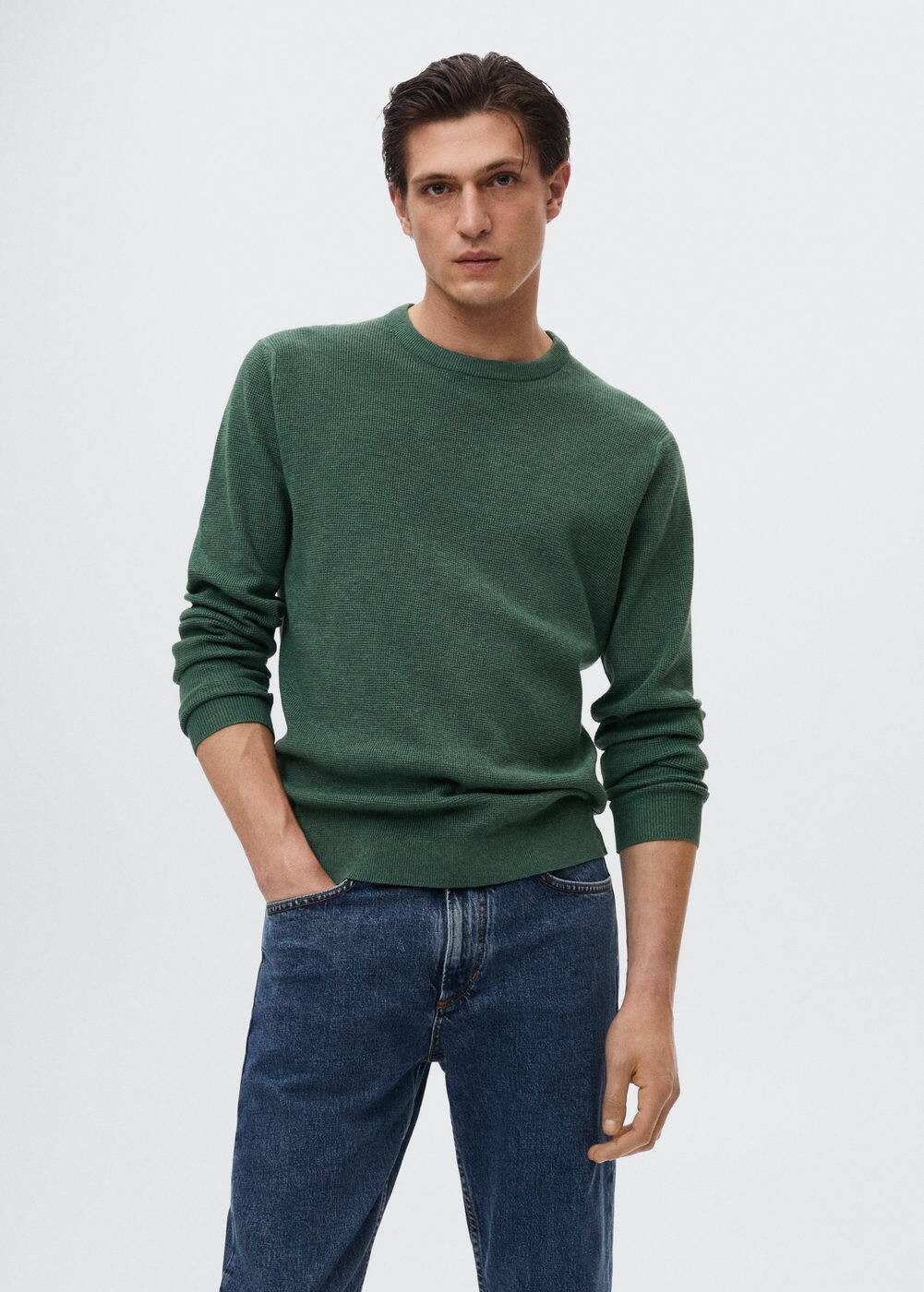 Structured cotton sweater -  Men | Mango Man USA | MANGO (US)