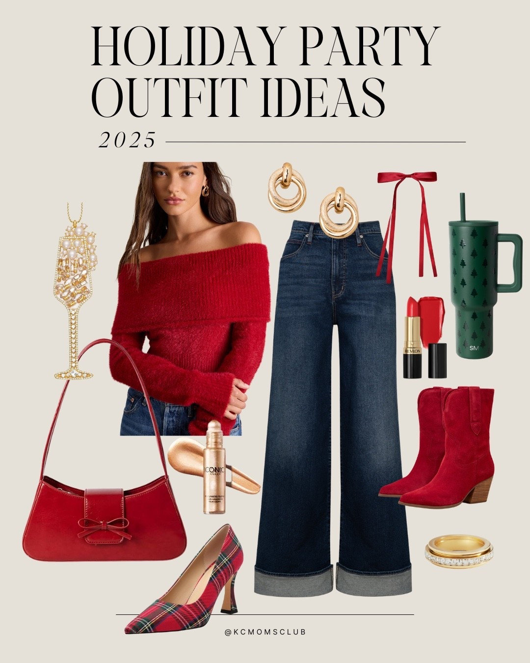red sweater holiday party outfit idea with jeans 

#LTKHoliday #LTKSaleAlert #LTKGiftGuide