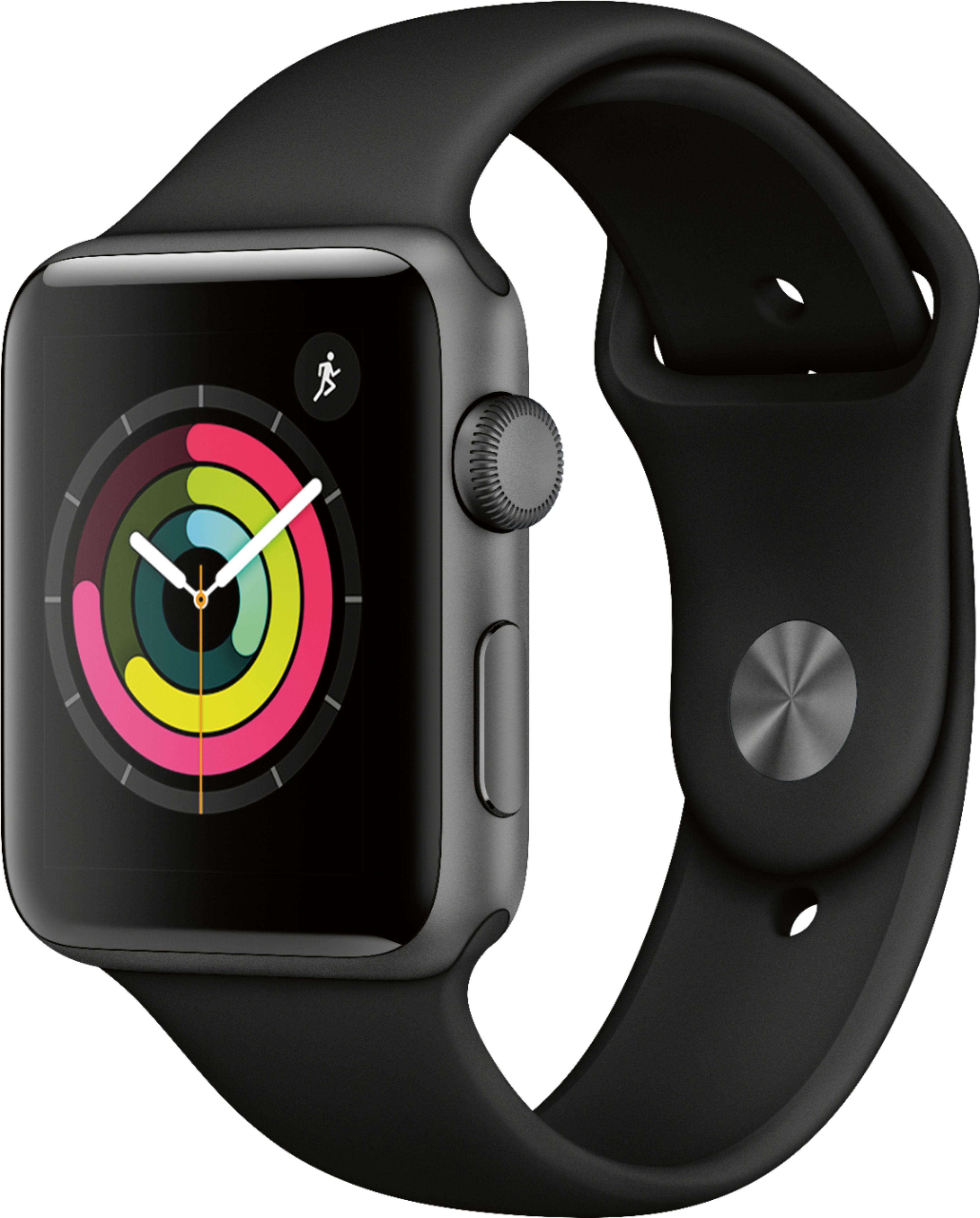 Apple Watch Series 3 (GPS) 42mm Space Gray Aluminum Case with Black Sport Band Space Gray Aluminu... | Best Buy U.S.