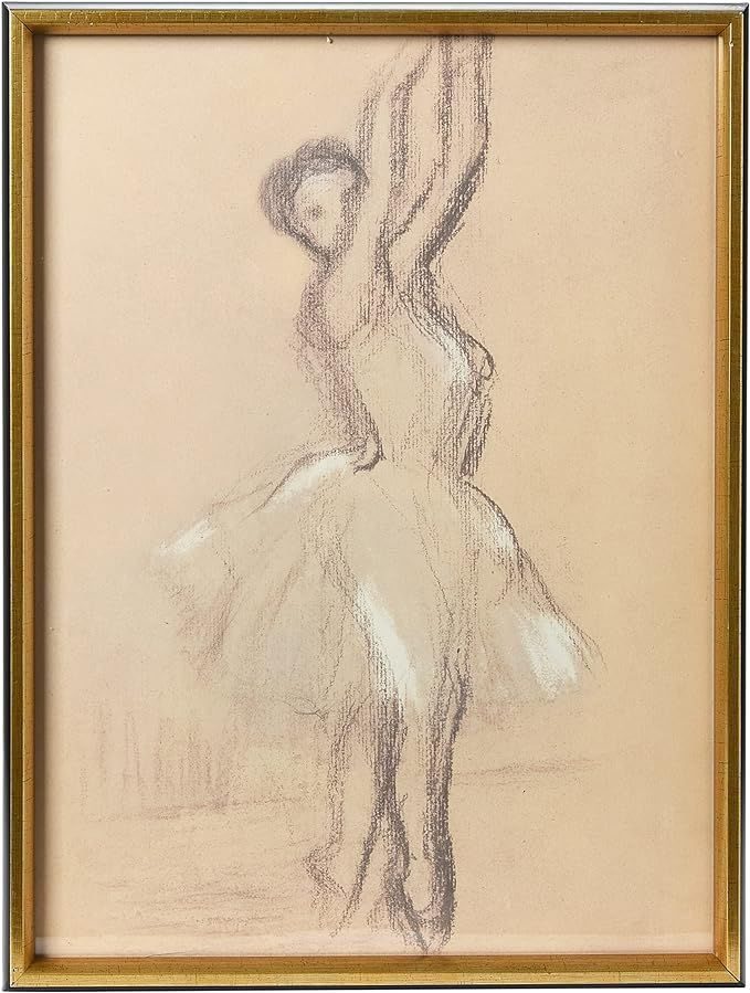 Creative Co-Op Vintage Reproduction Degas Ballerina Sketch with Solid Wood Frame | Amazon (US)