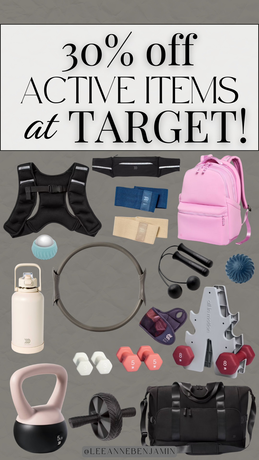 30% off active items at Target for Wellness Week!  

 #LTKfitnessgoals #LTKActive #LTKSaleAlert