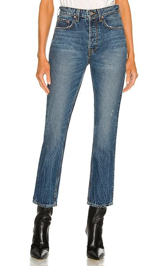 Karolina High Rise Straight Crop in Hudson River | Revolve Clothing (Global)