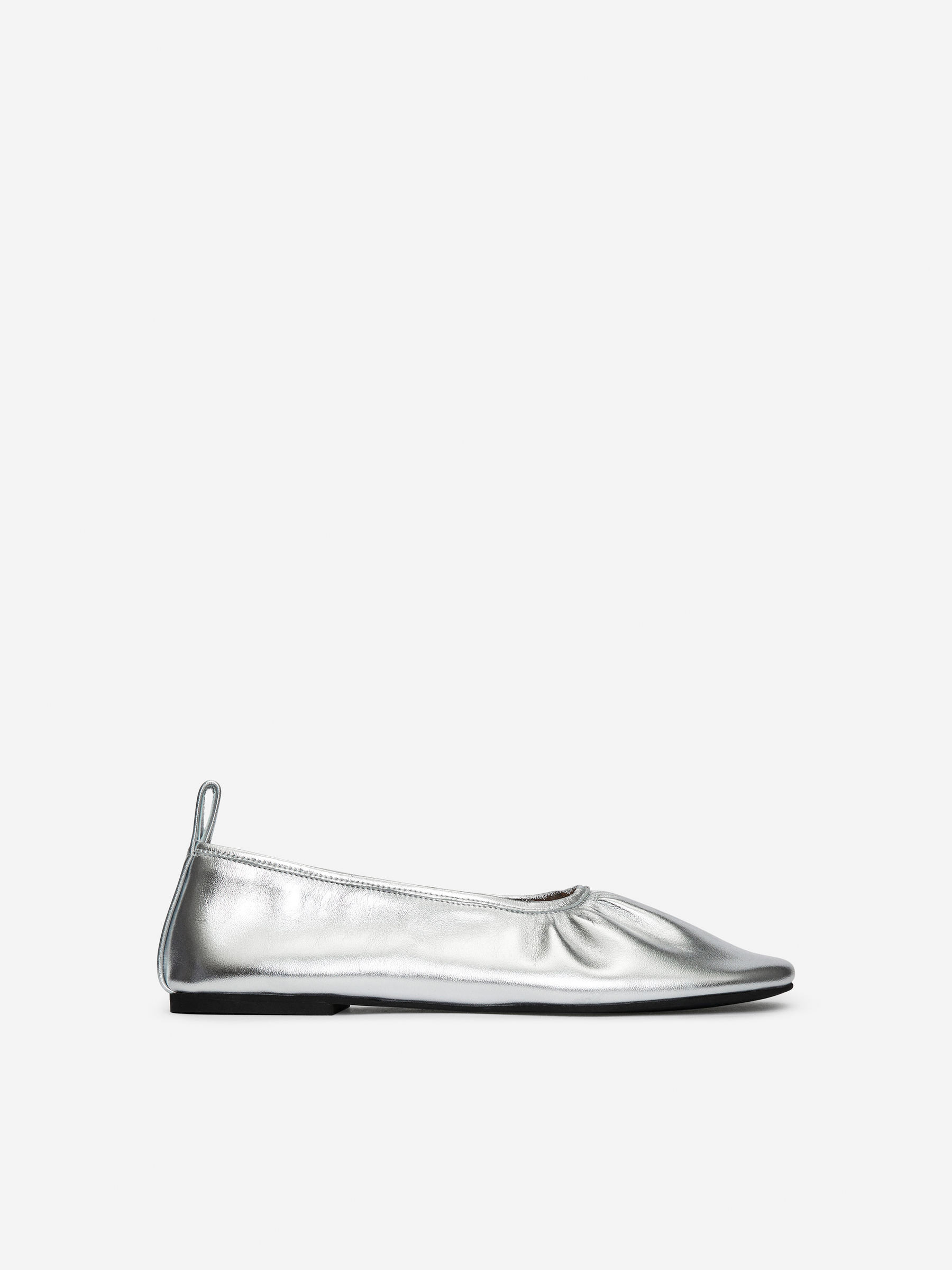 Leather Ballet Flats – Silver – Women – ARKET GB | Arket UK