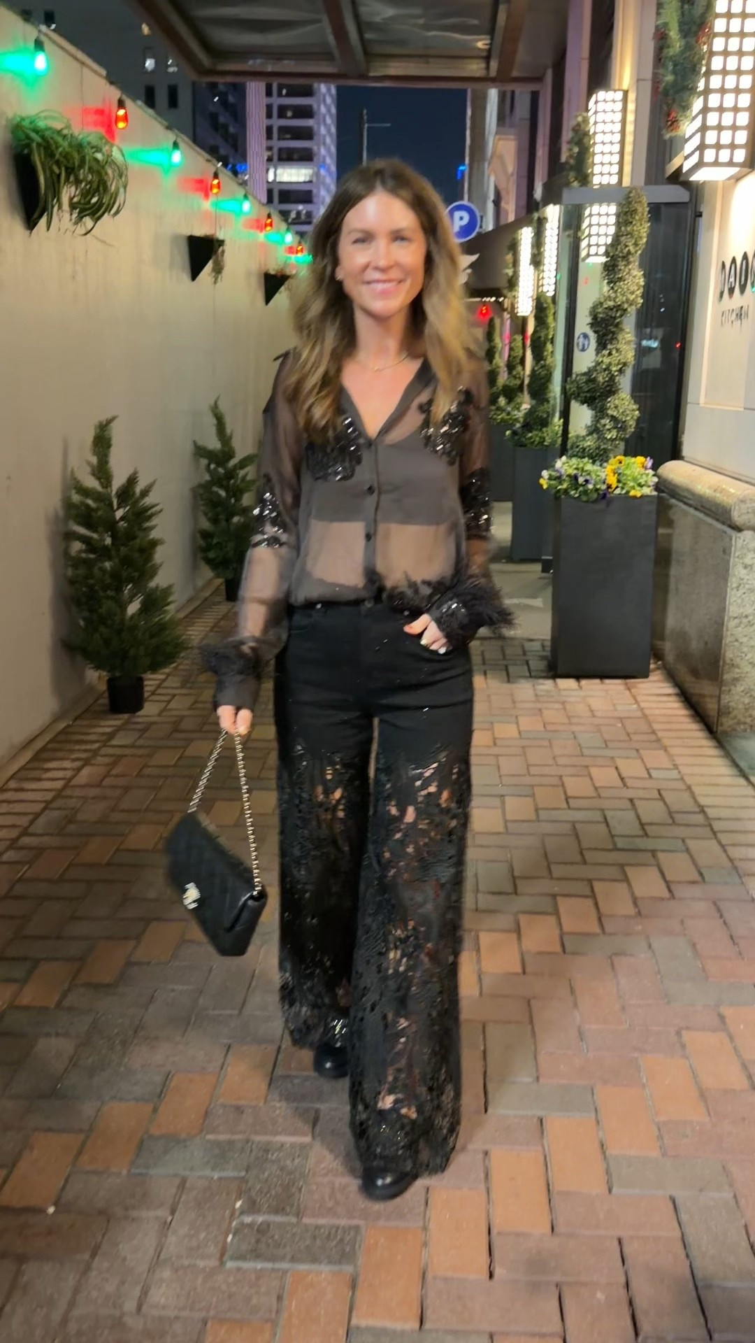 Yesterday’s dinner outfit! 
Nordstrom lace jeans 
Zara sheer top 
Chanel loafers

#LTKOver40 #LTKPetite #LTKootd