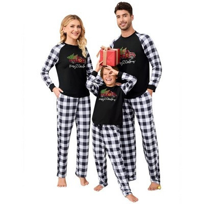 BLUEMING Family Matching Pajamas Christmas Tree Pickup Truck Pattern Plaid Holiday Matching Couple Pajamas,white plaid - M | Target