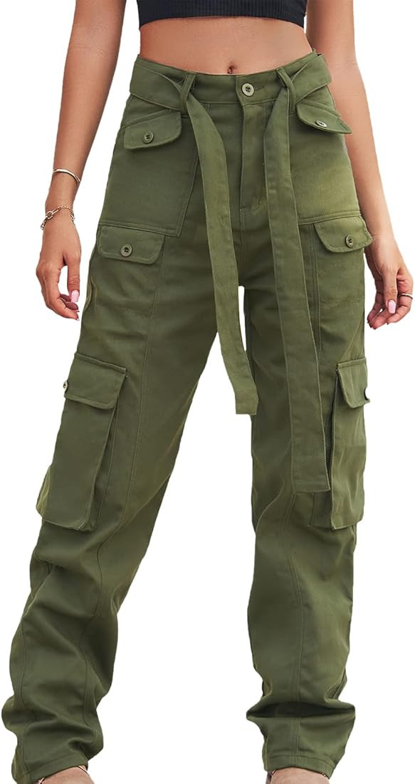 Women's Cotton Casual Military Army Cargo Combat Work Pants with 8 Pocket | Amazon (US)