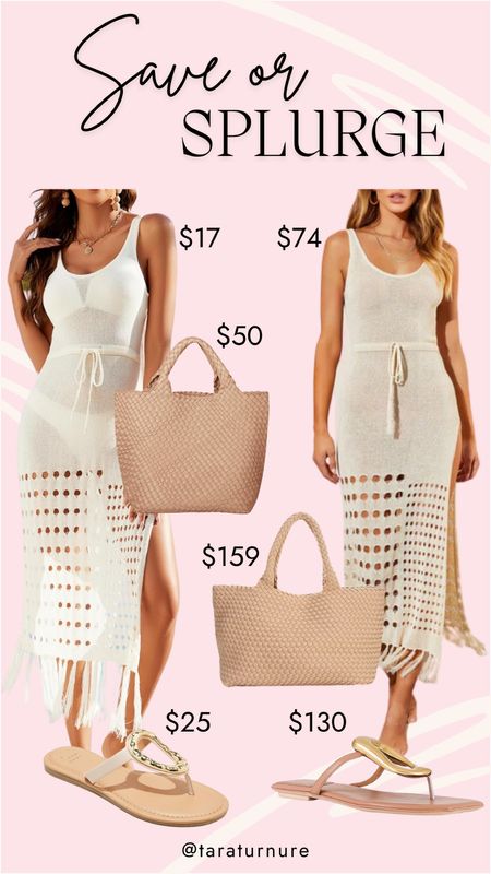 Two styles, same summer vibes: will you save or splurge on these chic finds? From swimsuit cover-ups and bags to sandals, discover the perfect pieces that fit your budget. Elevate your beach look with luxury or budget-friendly choices! #SaveOrSplurge #SummerFashion #CoverUpStyle #BagTrend #SandalSeason #BeachReady #HighLowFashion #SummerWardrobe #ChicChoices #AffordableElegance #LuxuryStyle



#LTKSwim #LTKStyleTip #LTKShoeCrush