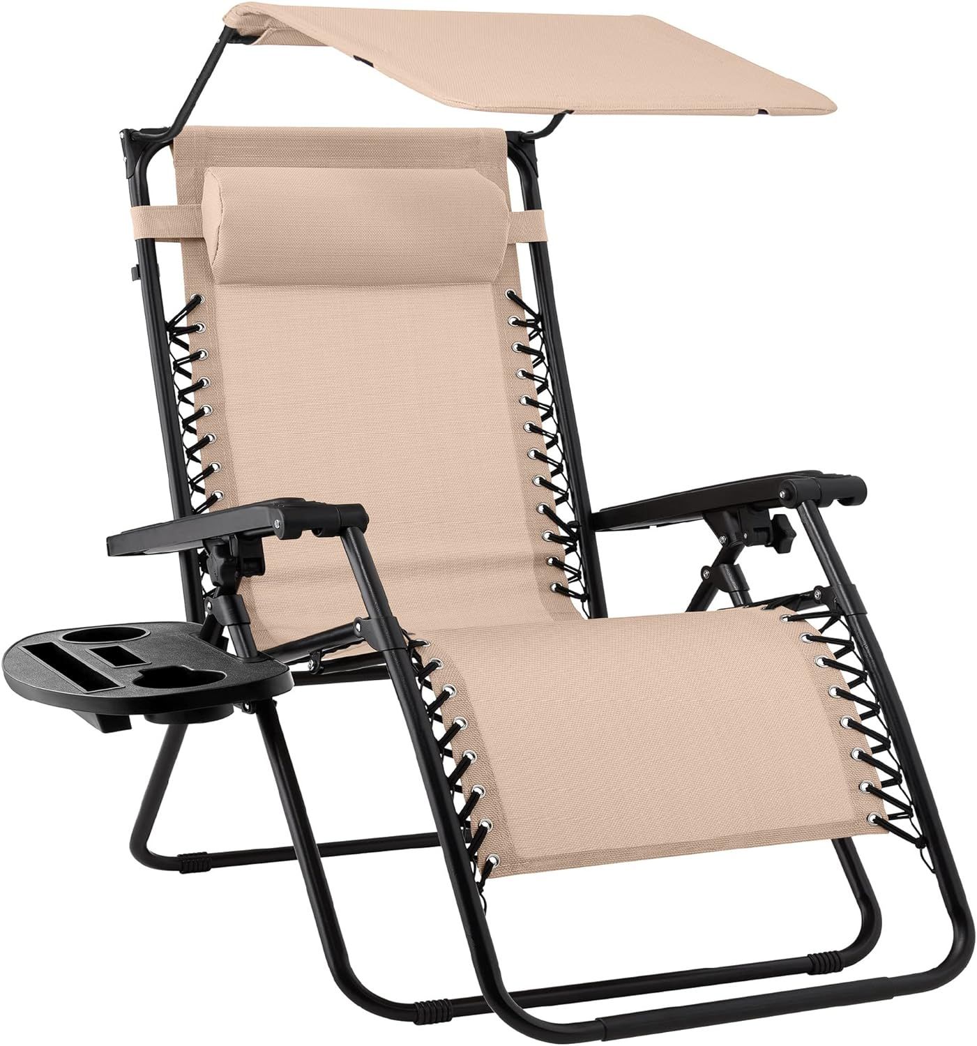 Best Choice Products Folding Zero Gravity Outdoor Recliner Patio Lounge Chair w/Adjustable Canopy... | Amazon (US)