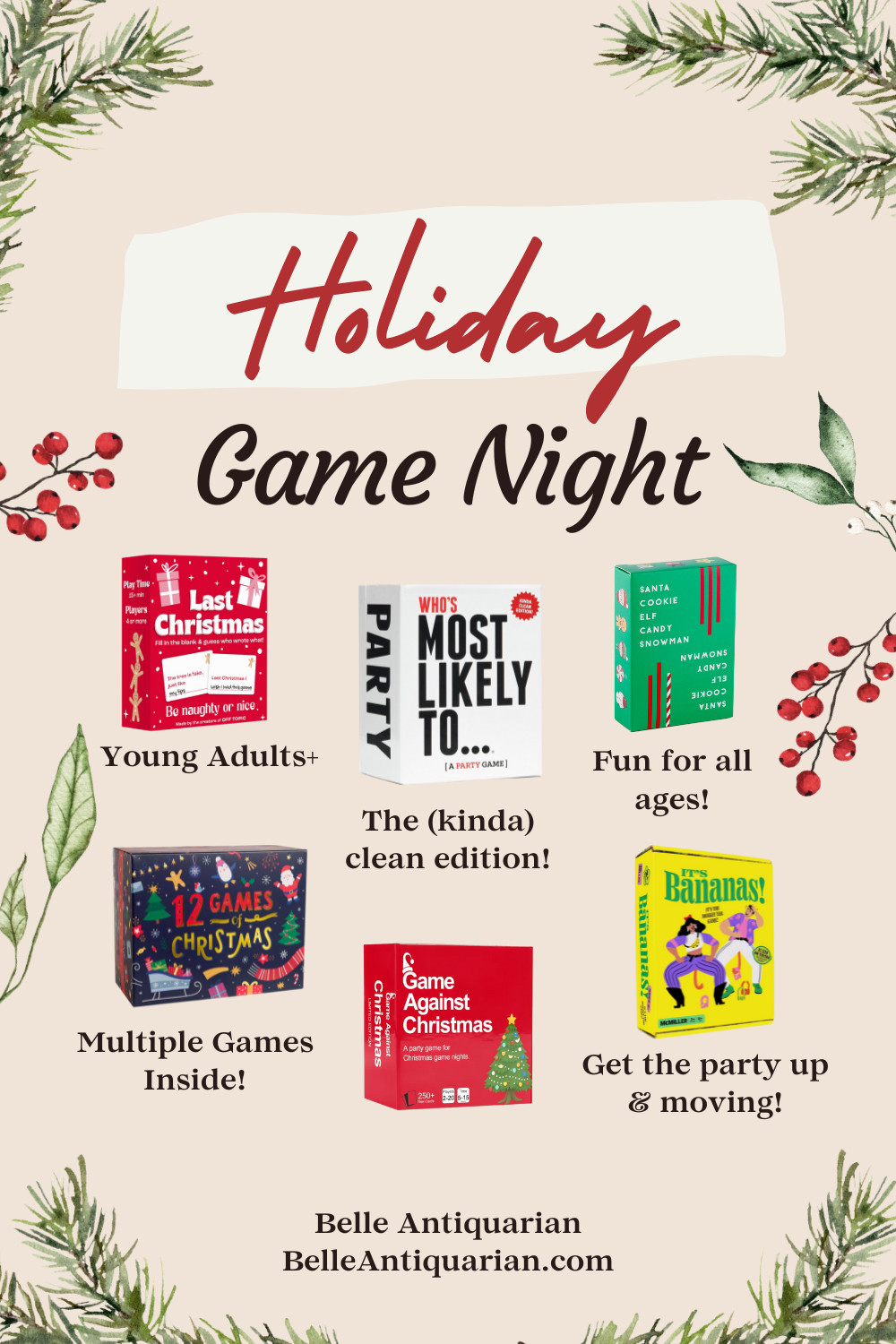 Gather friends or family for a cozy Holiday Game Night that keeps the laughter going all season long. These Christmas-themed games make it easy to keep the holiday magic alive—whether you’re hosting a crowd or playing with just a few loved ones. From lighthearted party picks to family-friendly favorites, these are perfect for every age.

holiday game night ideas, Christmas party games, family holiday traditions, keep the holiday magic alive 

 #LTKGiftGuide #LTKHoliday #LTKParties