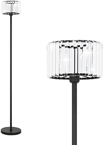 Ralbay Crystal Floor Lamp, Modern Black Floor Lamp, Black Crystal Tall Lamp for Living Room Bedroom, | Amazon (US)