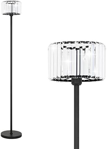 Ralbay Crystal Floor Lamp, Modern Black Floor Lamp, Black Crystal Tall Lamp for Living Room Bedroom, | Amazon (US)