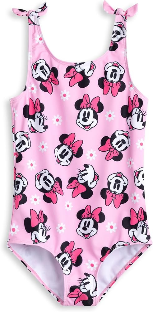Disney Minnie Mouse Pink Swimming Costume Swimwear for Girls Cartoon Minnie Mouse Print Beachwear... | Amazon (US)