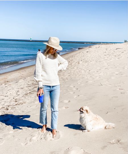 Beach days, coastal style, coastal grandma, coastal cowgirl, chunky knit sweater

#LTKunder100 #LTKstyletip