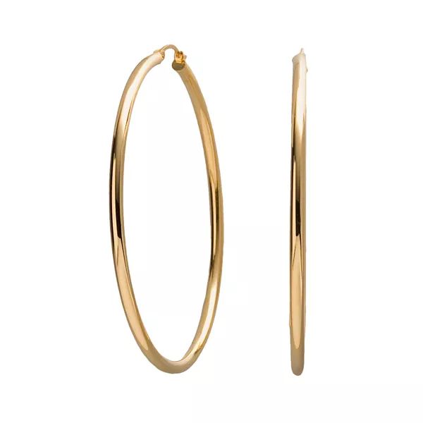 18k Gold-Over-Silver Large Hoop Earrings | Kohl's