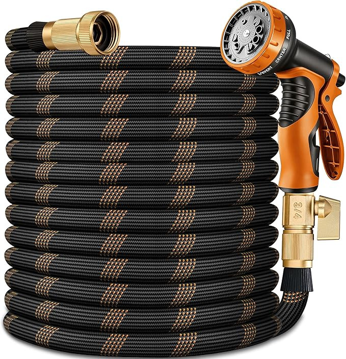 Flexible Garden Hose 50 FT, Ultra Lightweight Water Hoses w/10 Function Sprayer and 3/4" Brass Fi... | Amazon (US)