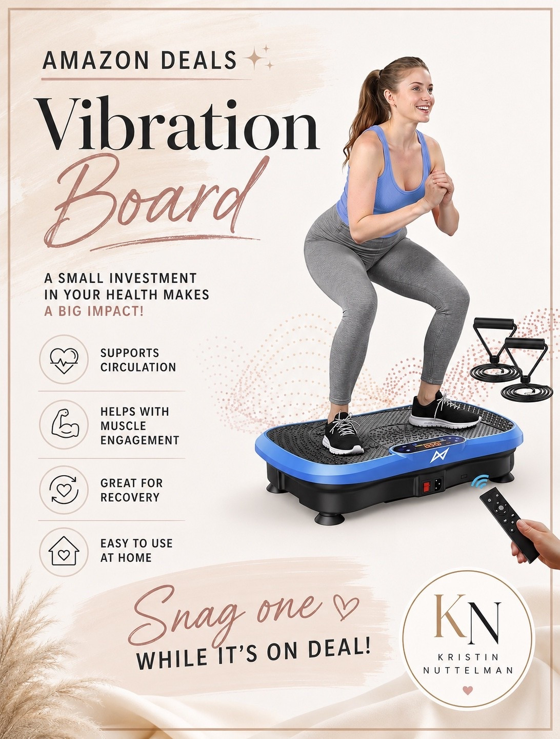 My vibration board is finally on Amazon deal! 🙌

One of my favorite ways to support circulation, recovery, and movement at home.

✨ Grab yours before the deal is gone!

Comment SHOP and I’ll send the link.

#LTKselfcare #LTKSaleAlert #LTKfitnessgoals