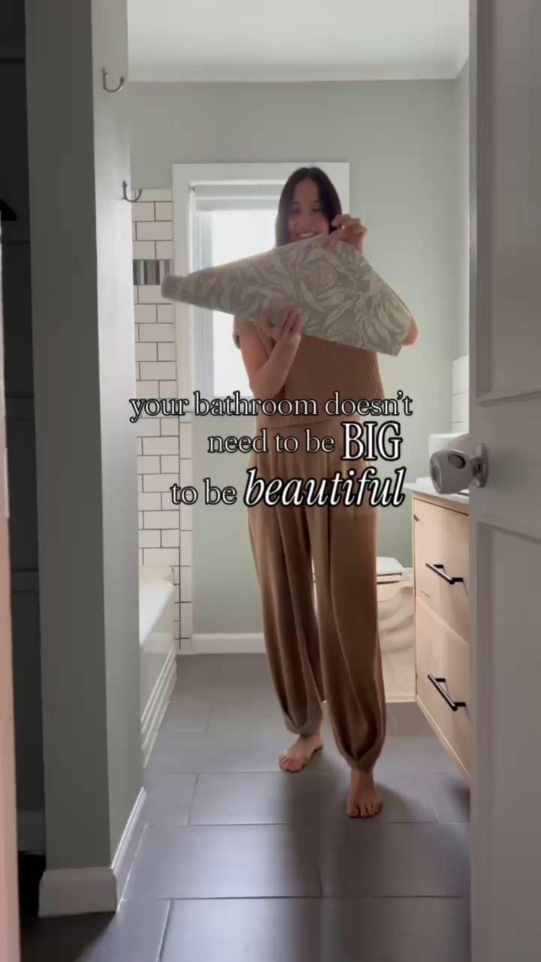 small bathrooms (and small homes for that matter) can be beautiful too 🫶🏼 I love taking small spaces and making them feel special ✨ without a major reno! 
#bathroominspo #bathroomdesignideas #bathroom

#LTKHome #LTKStyleTip #LTKFamily