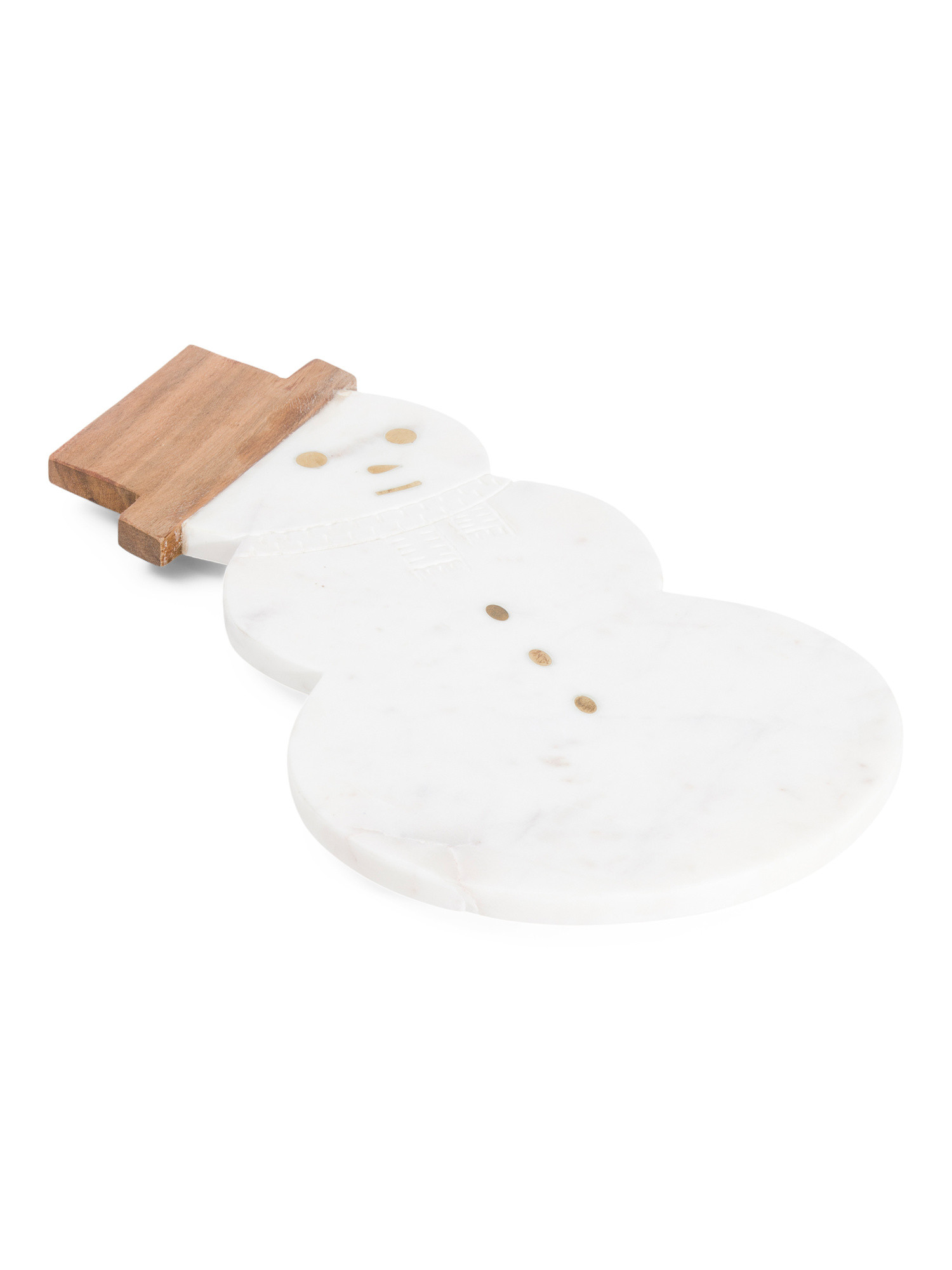15x9 Marble And Wood Snowman Serving Board | Marshalls
