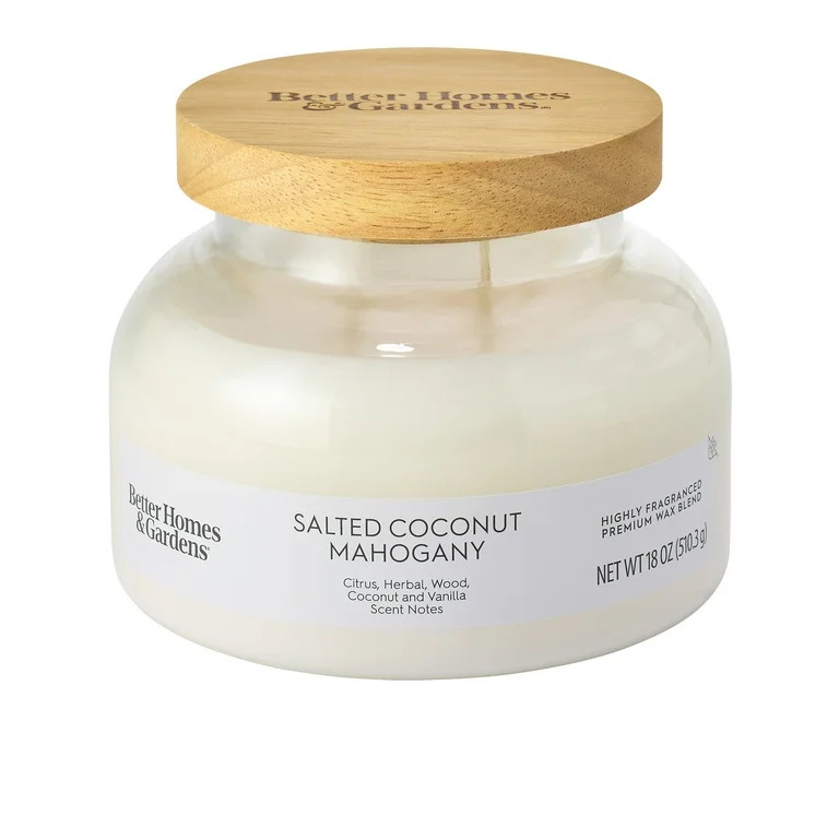 Better Homes & Gardens Salted Coconut Mahogany Scented 2-Wick 18oz Ombre Bell Jar Candle - Walmar... | Walmart (US)