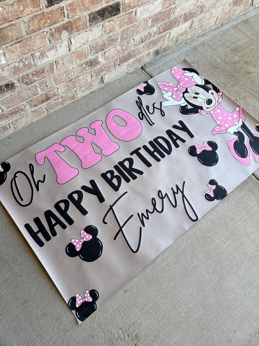 Custom Hand Painted Birthday Banner - Polka Dot Oh 2 Dle - Etsy | Etsy (US)