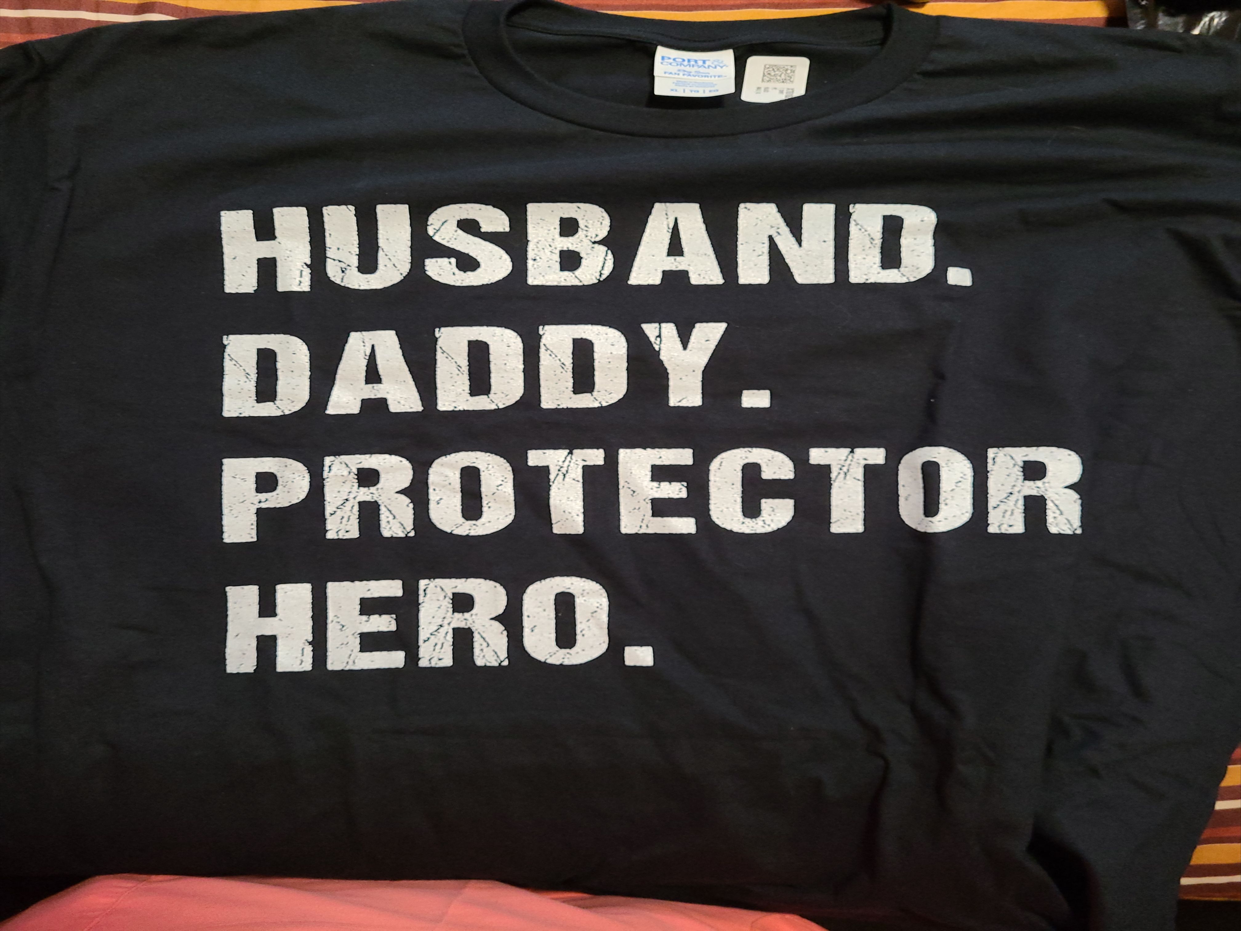 Husband Daddy Protector Hero Fathers Day Gift For Dad Wife T-Shirt | Amazon (US)