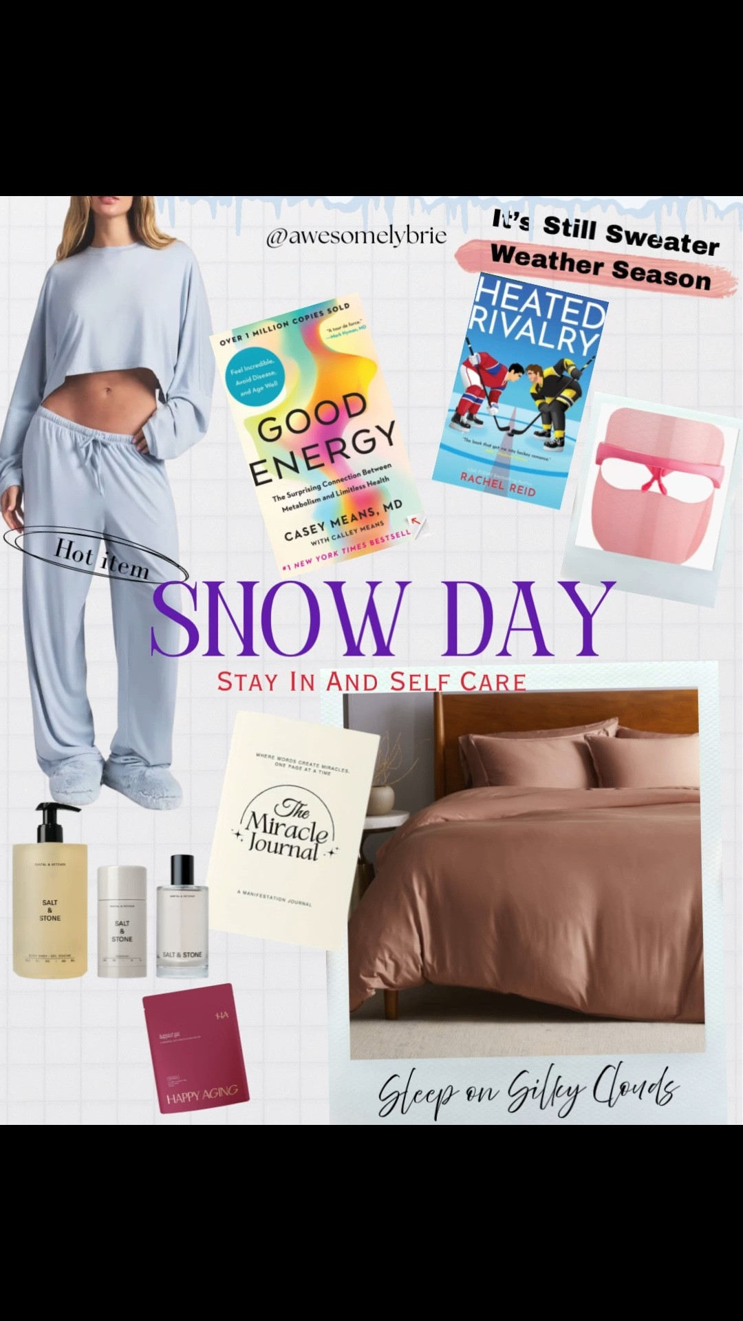 As winter continues her reign remember this is the perfect time for a snow day just like when you were a kid. Put on some soft pjs or loungewear from @gapstyle and do a face mask or some red light therapy and snuggle up in one of @Quince silky bed sets. 

Stay warm and catch up try that new book you’ve been meaning to read. 



#LTKHome #LTKSeasonal #LTKselfcare