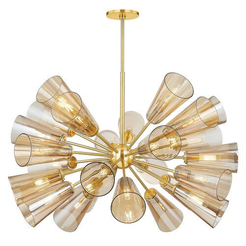 Reagan Glass Chandelier - Champagne/Aged Brass - Gold | Ceiling Fixture, Ceiling Light - Statement Piece, Decorative | One Kings Lane