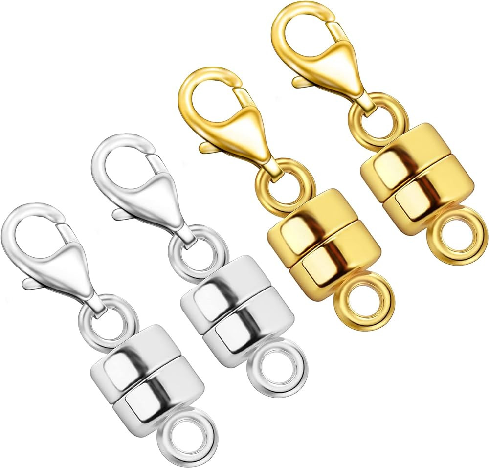OHINGLT Magnetic Necklace Clasps and Closures with Lobster Clasp 14K Gold and Silver Plated Magne... | Amazon (US)