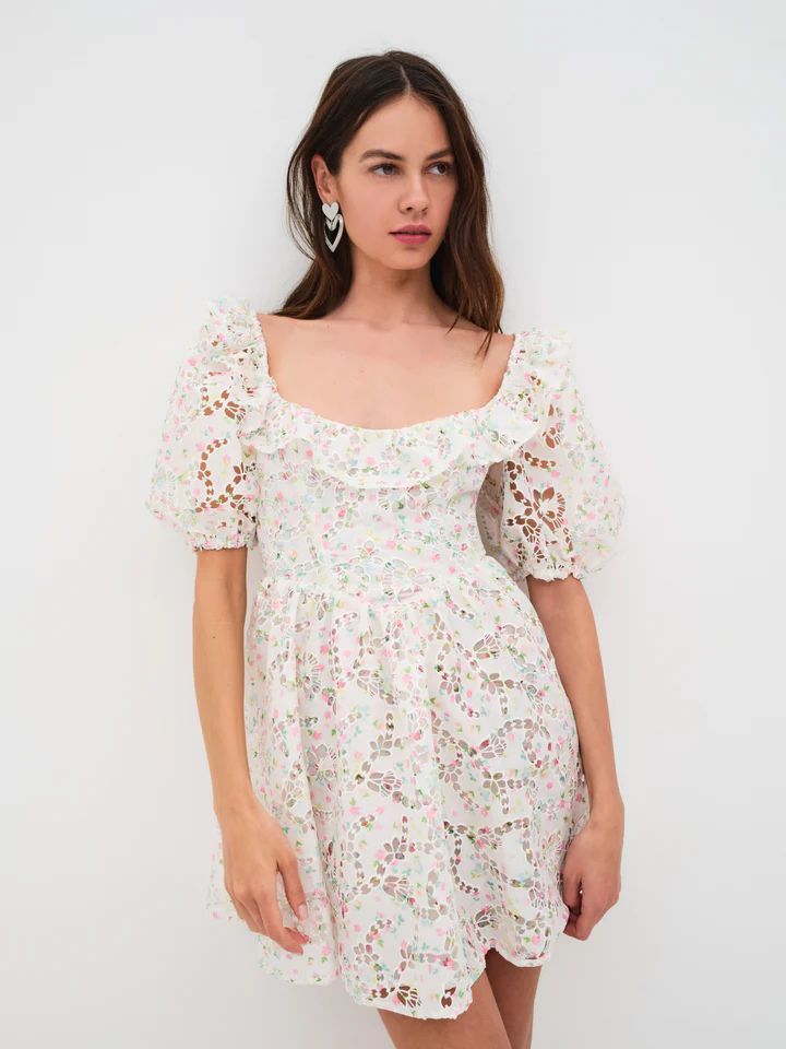 Magnolia Mini Dress — White | For Love & Lemons