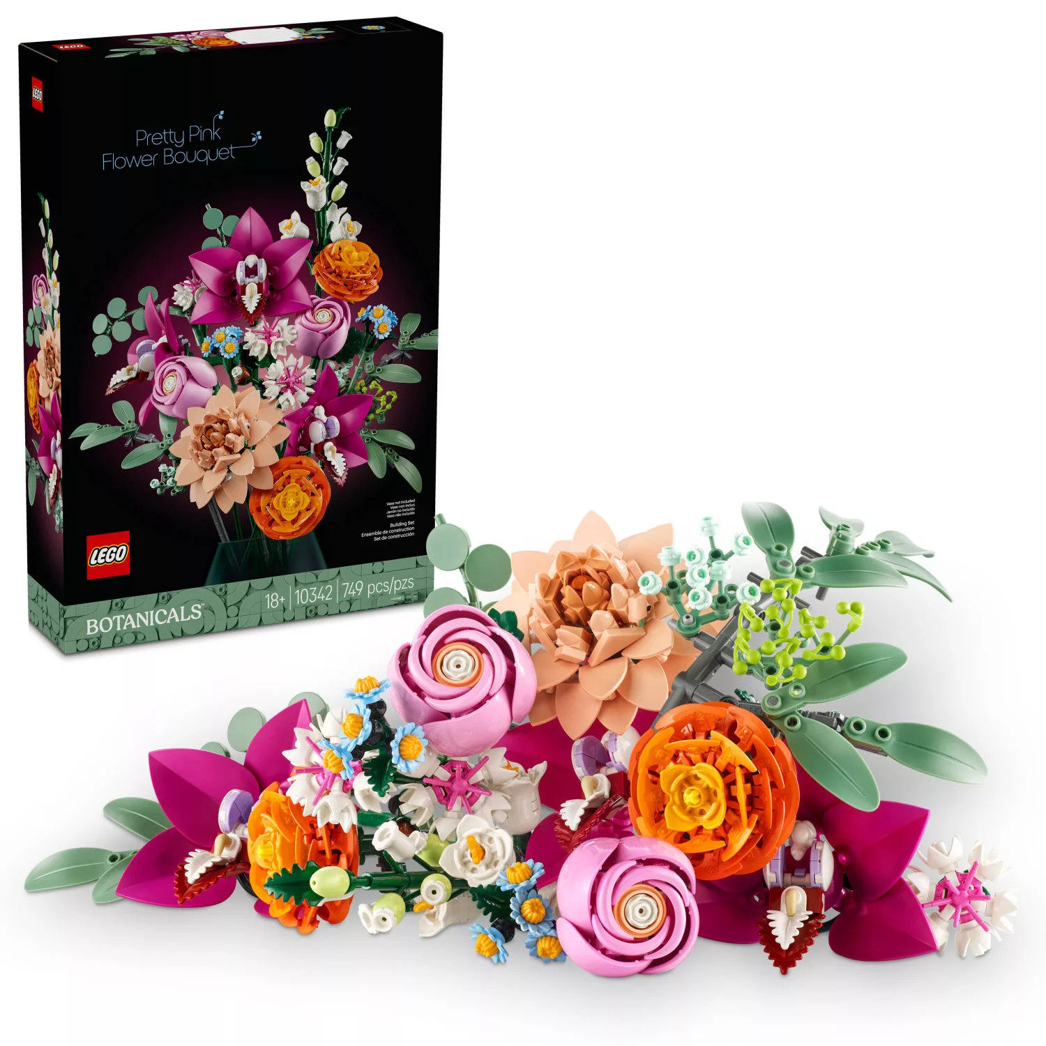 LEGO Botanicals Pretty Pink Flower Bouquet Building Set, 749 pcs. | Sam's Club