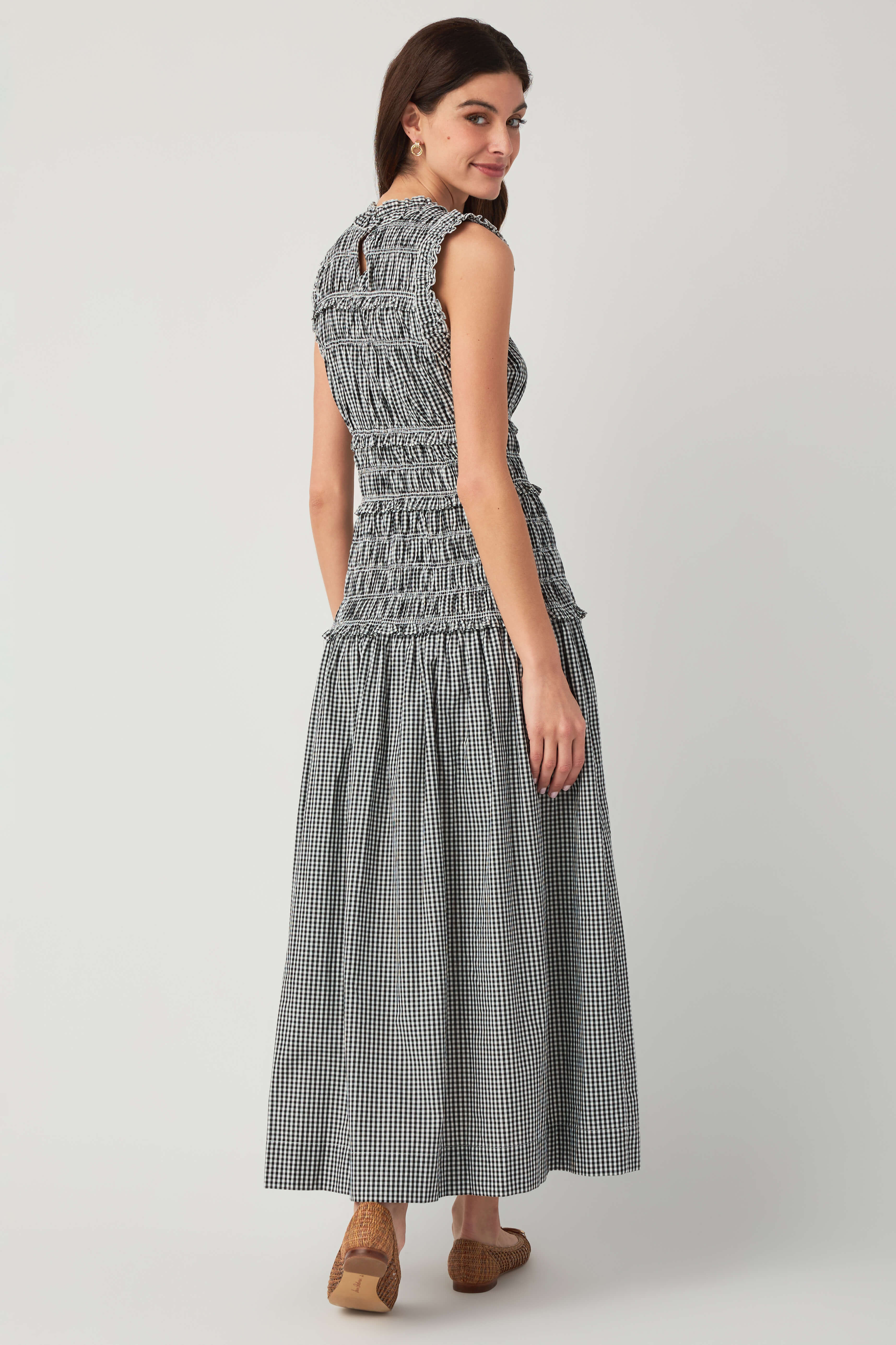 Pinch Smocked Gingham Maxi Dress | Social Threads