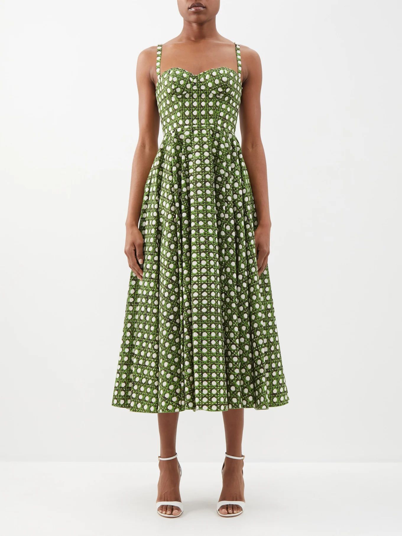 Treillage-print cotton bustier dress | Giambattista Valli | Matches (UK)