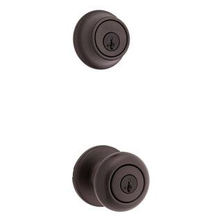 Cove Venetian Bronze Keyed Entry Door Knob and Single Cylinder Deadbolt Combo Pack featuring Smar... | The Home Depot