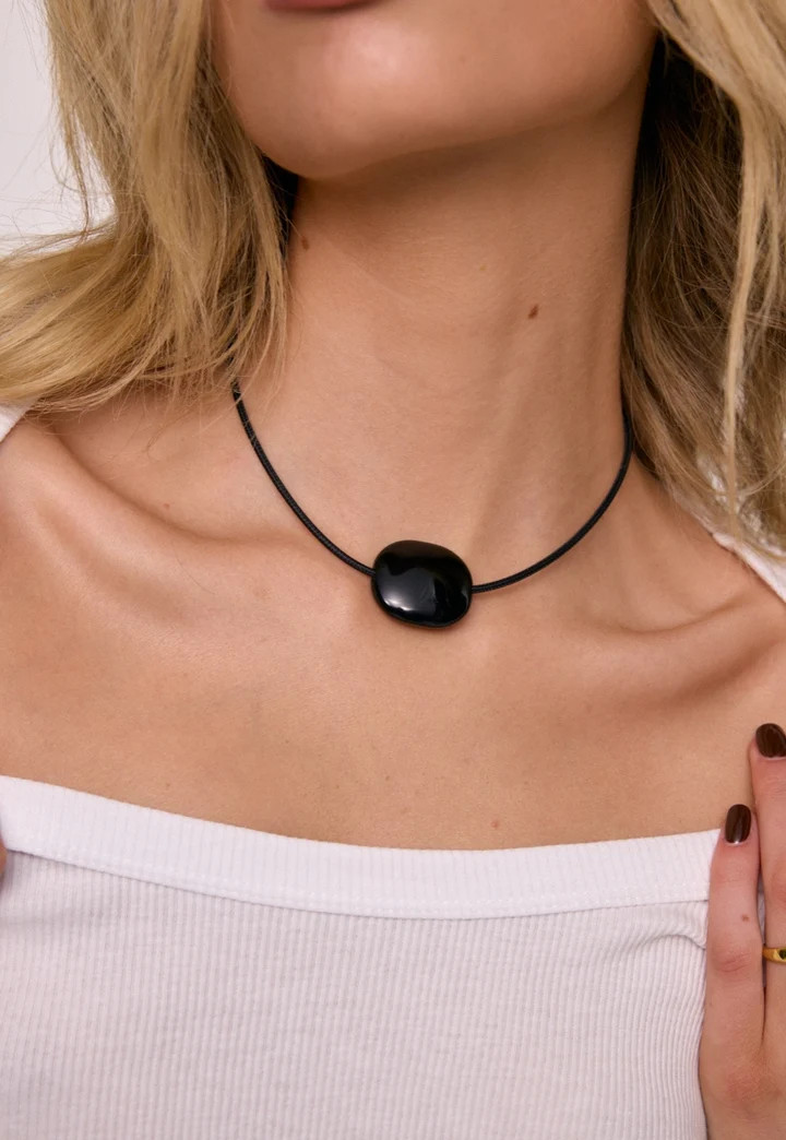 Ophelia Necklace | Black Agate | Cendre