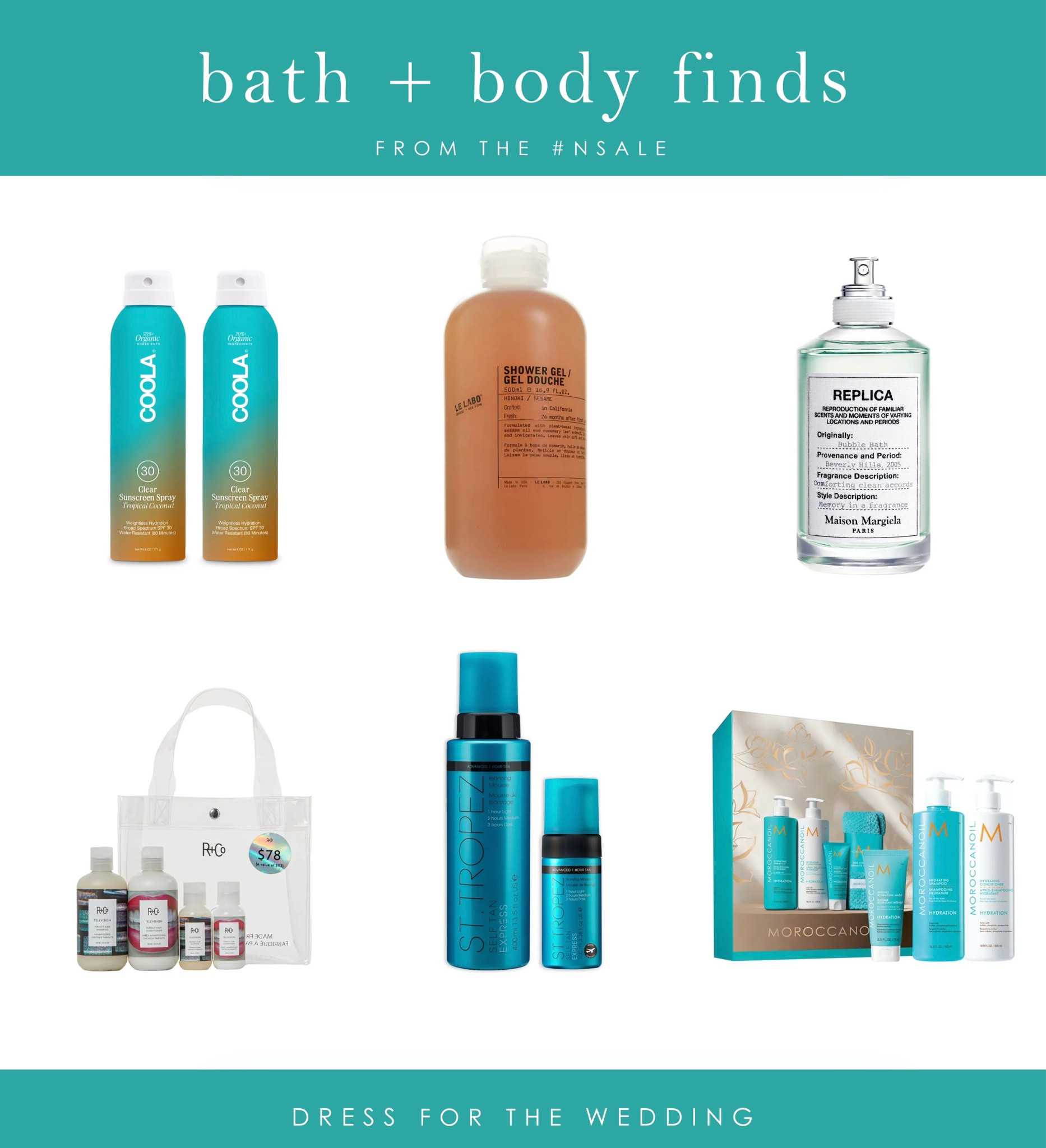 Nordstrom sale Beauty Exclusives. Sale on Coola sunscreen (the best!) Maison Margiela Replica fragrance, Moroccan Oil , self tanner and R&Co hair care and shampoo, Le Labo fragrance and Body Wash.  #ltkbeauty #ltkxnsale #ltkfindsunder100

#LTKBeauty #LTKFindsUnder100 #LTKxNSale