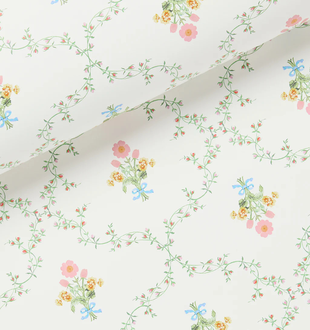 Clay Coated Wallpaper - Pastel Trellis | Hill House Home US