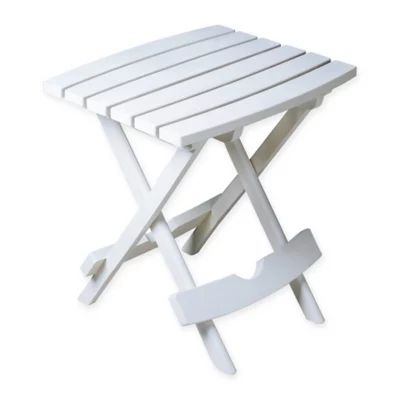 Adams Manufacturing Rectangle All-Weather Quick Fold Side Table in White | Bed Bath & Beyond