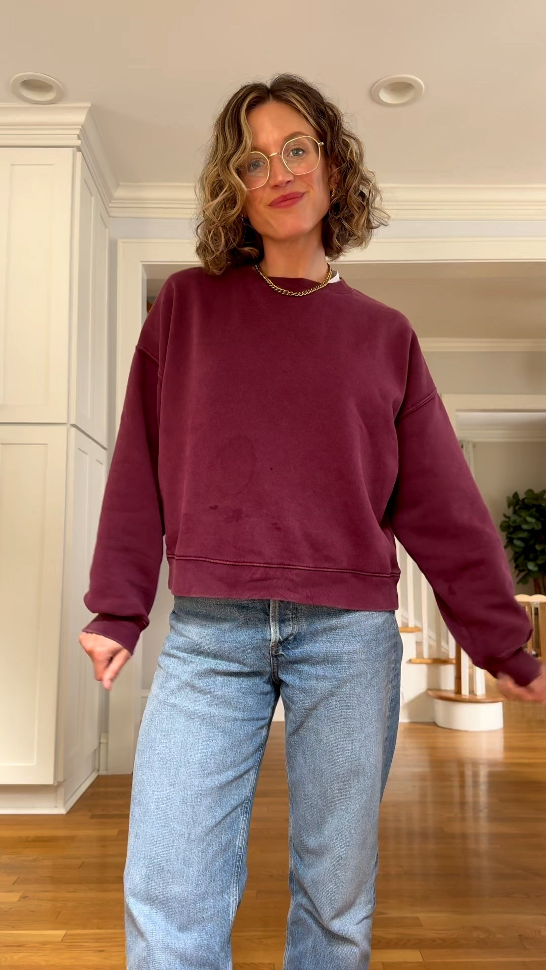 Fall Capsule Day One 

Gap sweatshirt, XS, TTS. Agolde denim, 24, I took my smaller size. Reformation suede loafers, TTS. Mango barn coat, S, TTS for an oversized fit. Madewell bag. Parker necklace and croissant hoops from Sela Designs, ASHLEYROHR10 for 10% off. 

#LTKFindsUnder100 #LTKOver40 #LTKPetite
