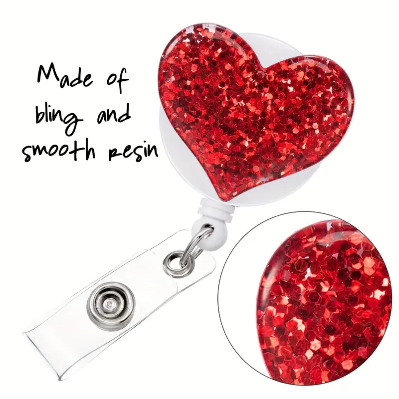 Bling Heart Retractable Badge Reel Holders With Clip Nursing - Temu | Temu Affiliate Program
