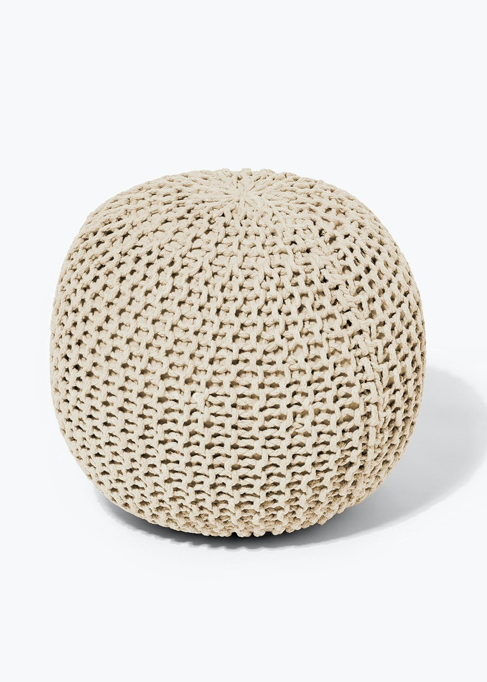 Kaikoo Cream Knitted Pod Pouffe (35cm x 50cm x 50cm) – Cream | Matalan (UK)