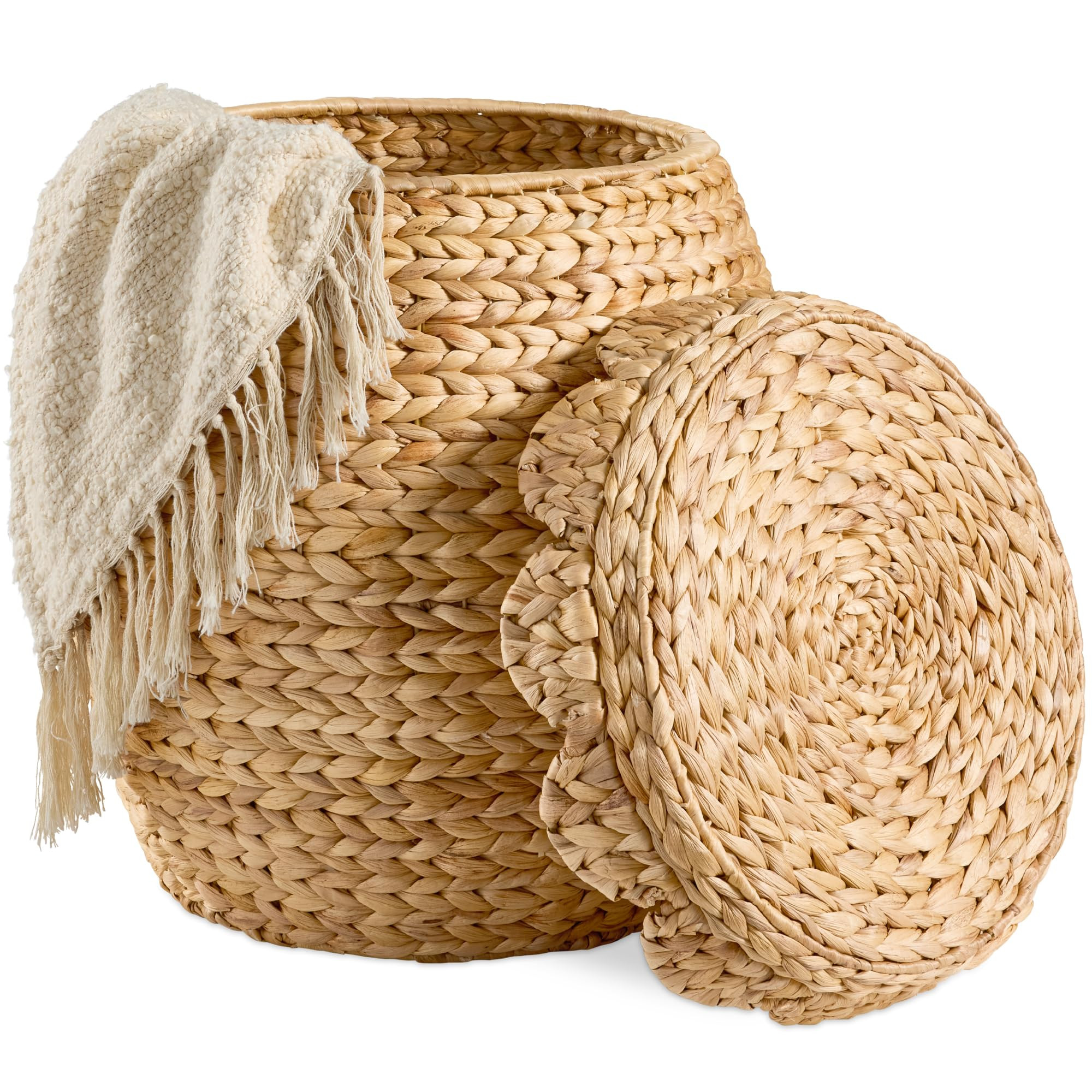 Best Choice Products Scalloped Multipurpose Hyacinth Storage Basket, Plant Décor, Handwoven Orga... | Amazon (US)
