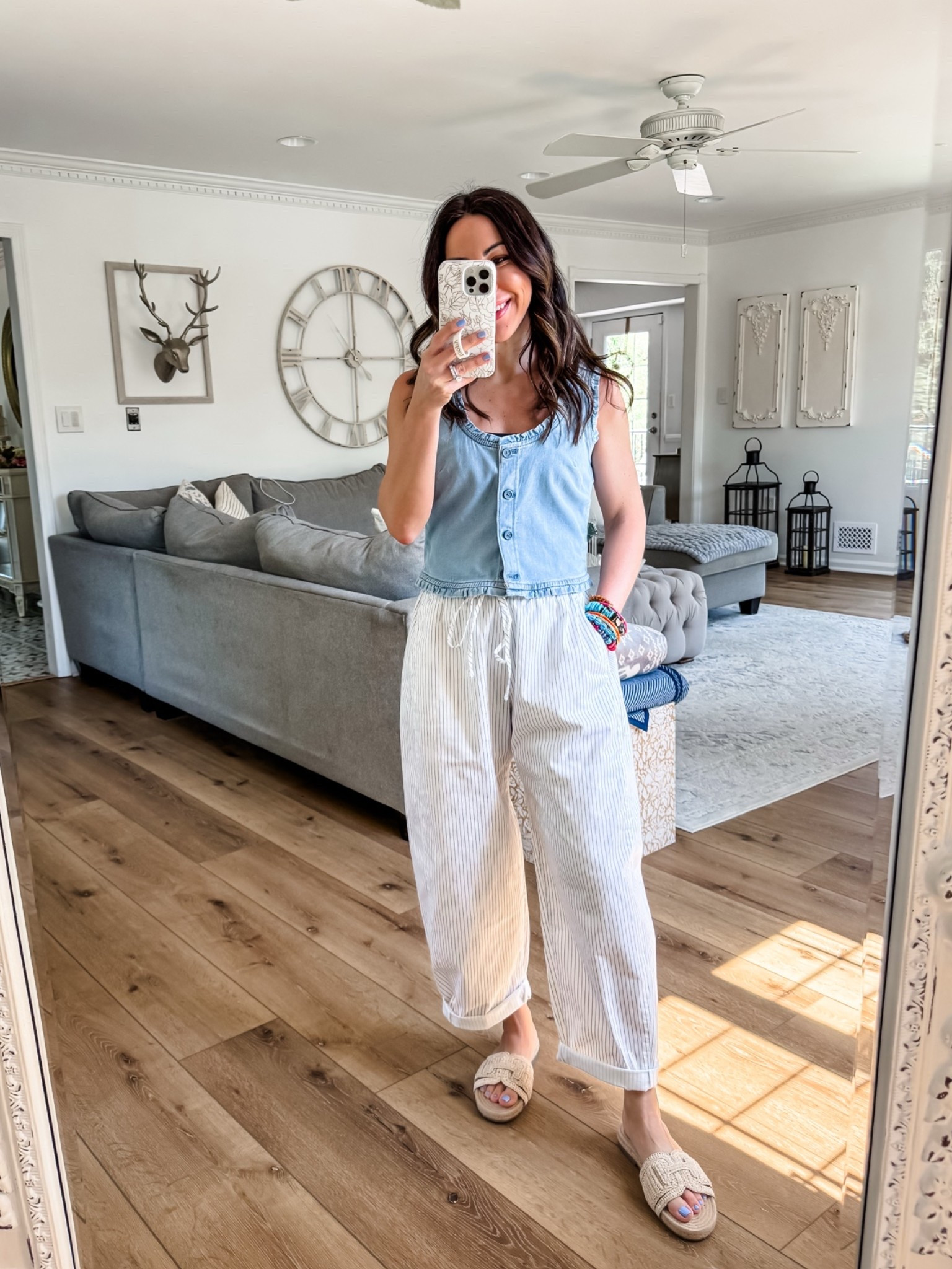 Abercrombie code AFSUMMER. Denim vest small. Barrel pants, small short, but prefer XS short.

#LTKSaleAlert #LTKOver40 #LTKPetite