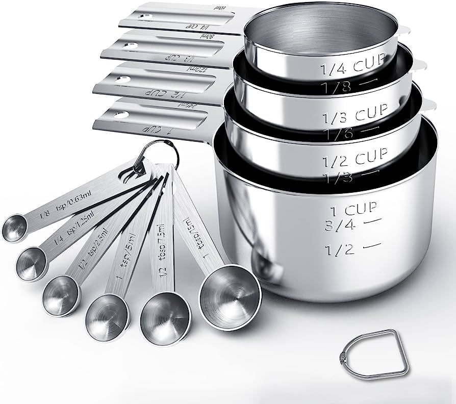 TILUCK Stainless Steel Measuring Cups & Spoons Set, Cups and Spoons,Kitchen Gadgets for Cooking &... | Amazon (US)